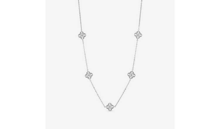 Jon Richard Pave Clover Necklace