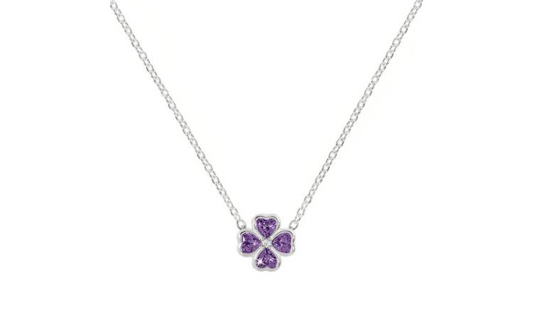 Radley Sterling Silver Cubic Zirconia Heart Flower Necklace