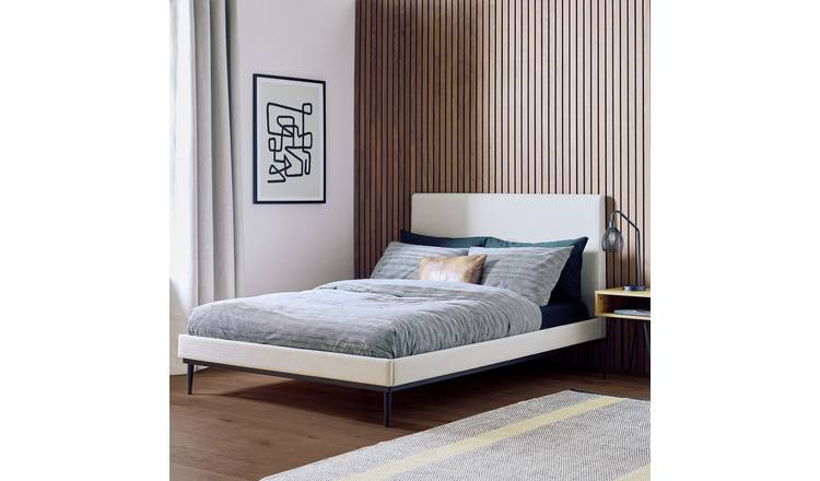 Argos Home Morley Fabric Kingsize Bed Frame - Cream