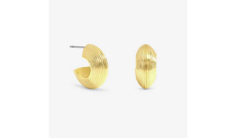 Jon Richard Ribbed Hoop Earrings