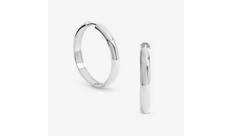 Jon Richard Silver Plated Large Hoop Earrings