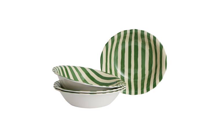 Argos Home Melamine Cereal Bowls - Green, Set of 4