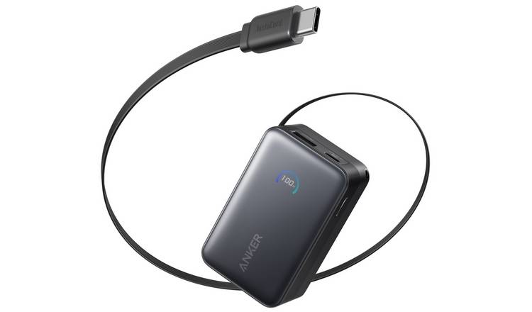 Anker 10000mAh 45W Nano Power Bank with Built-In USB-C Cable