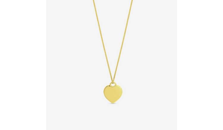 Simply Silver 14Ct Gold Heart Pendant Necklace