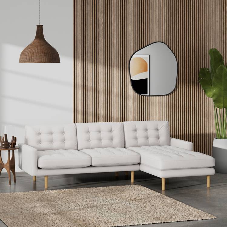 Habitat Fenner Right Hand Corner Sofa - Natural - Ash Leg 0