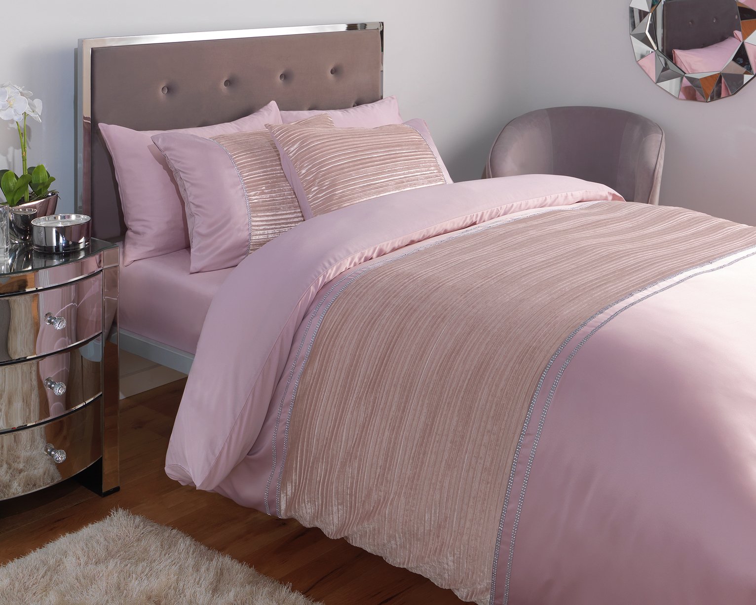 Argos Home Blush Sparkle Velvet Bedding Set Review