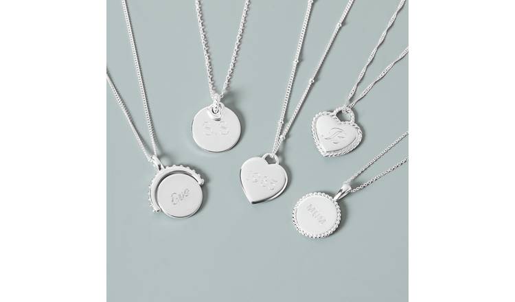 Simply Silver 925 Polished Beaded Spinner Pendant