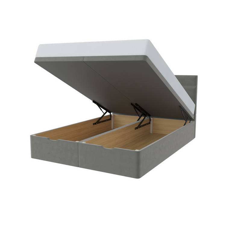 Millbrook Beds Kingsize Fabric End Lift Ottoman Bed - Grey 0