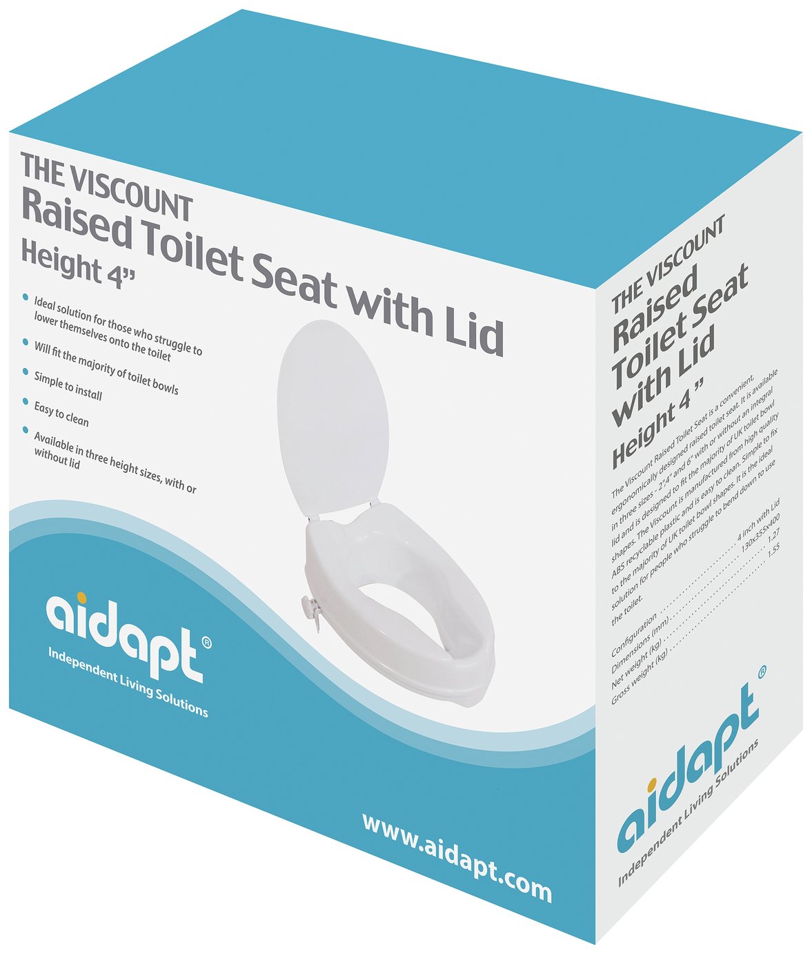 Aidapt 4 Inches Raised Toilet Seat with Lid Review