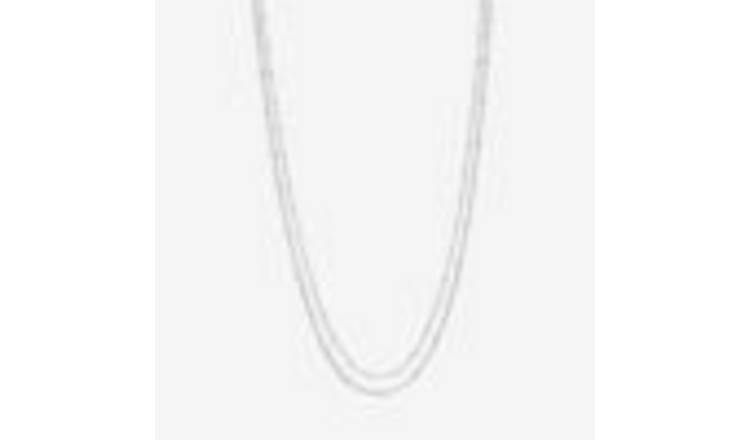 Simply Silver Polished Double Row Chain Necklace