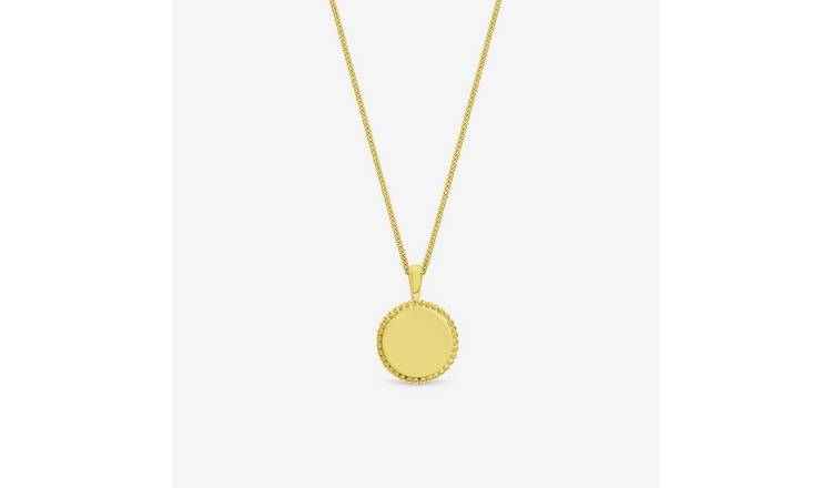 Simply Silver Gold Plated Round Pendant