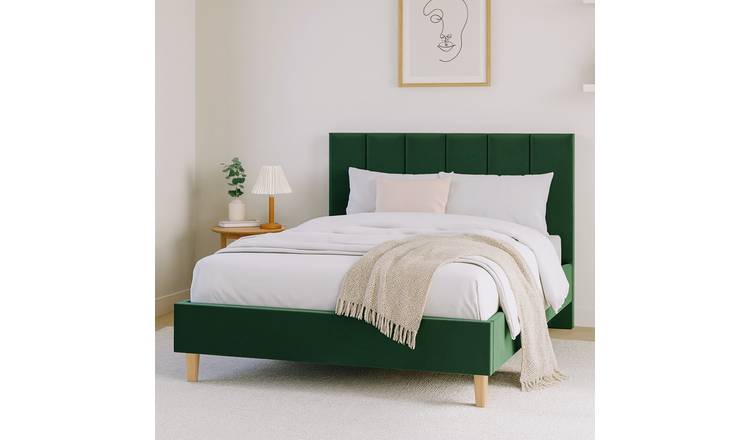 Millbrook Piper Kingsize Fabric Bed Frame - Green