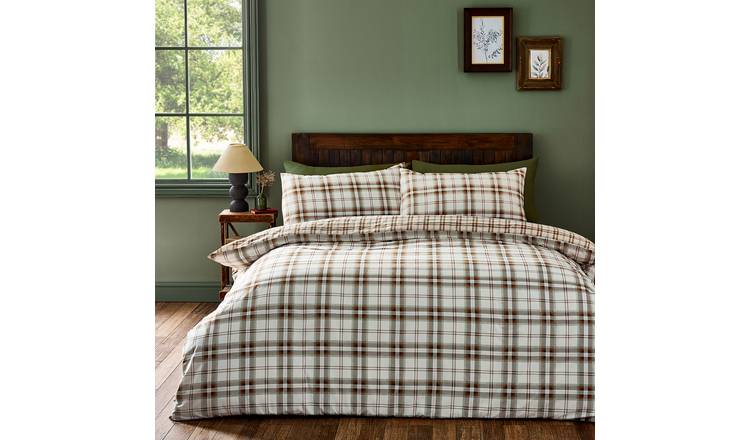 Catherine Lansfield Kelso Check Orange Bedding Set - King