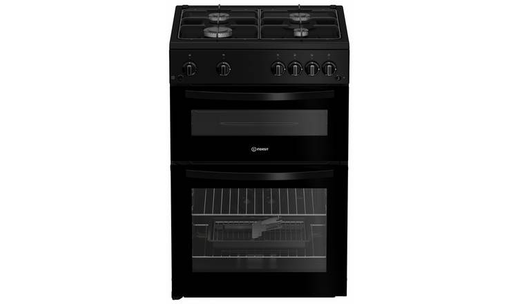 Indesit ITG6GB 60cm Twin Cavity Gas Cooker - Black
