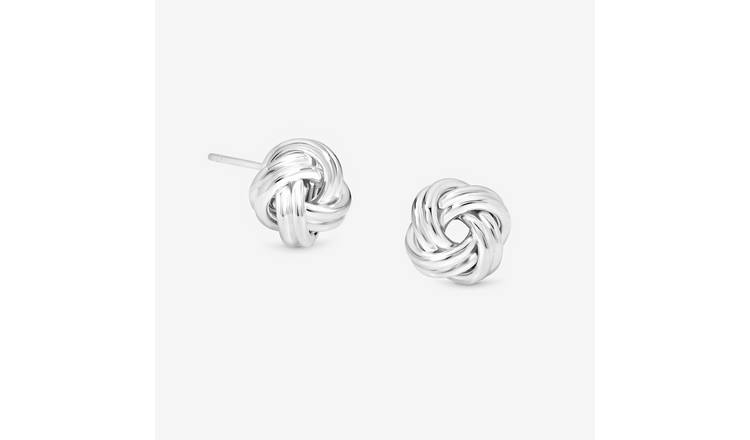 Simply Silver 925 Polished Knot Stud Earrings