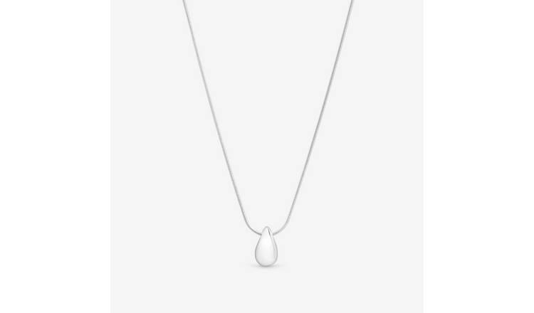 Simply Silver Polished Nugget Pendant Necklace