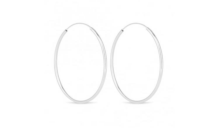Simply Silver Sleeper Hoop Earrings
