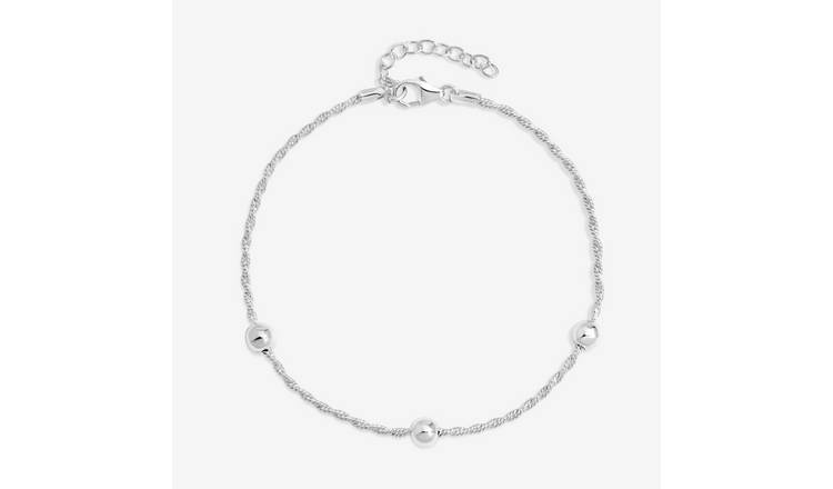 Simply Silver Sterling Silver Station Allway Bracelet