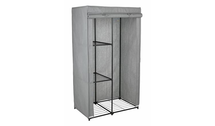 Argos Home Covered Single Wardrobe with Storage - Grey