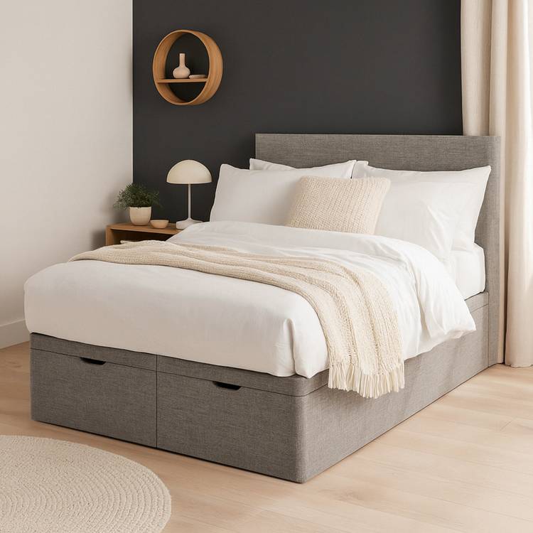 Millbrook Beds Kingsize Fabric End Lift Ottoman Bed - Grey 0