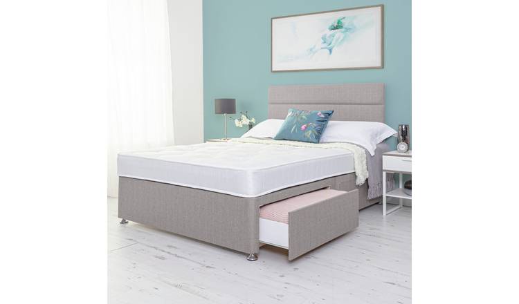 Double bed base on sale with drawers argos