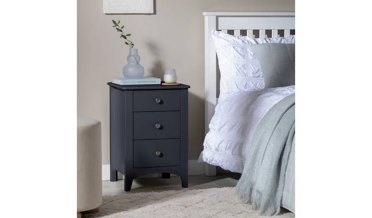Habitat Minato 3 Drawer Bedside Table - Anthracite