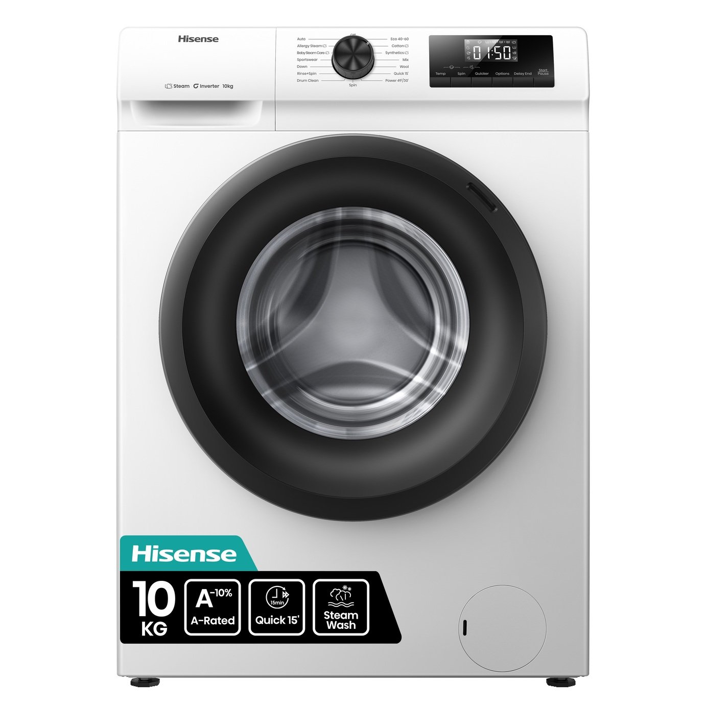 Hisense WF1Q1041BW 10KG 1400 Spin Washing Machine - White