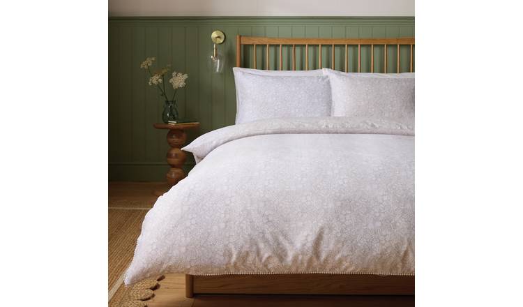 Argos Home Cotton Ditsy Floral Trim Bedding Set-Superking