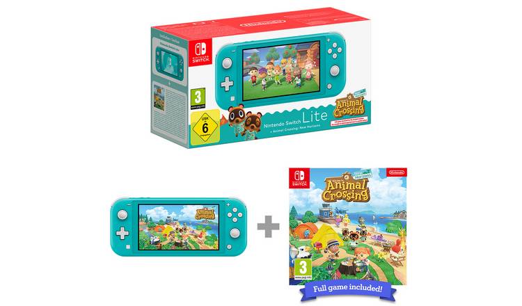 Nintendo Switch Lite Turquoise + Animal Crossing NH Bundle