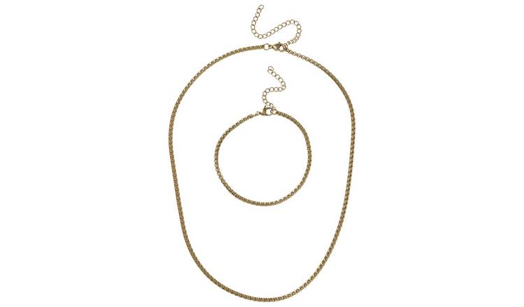Liars & Lovers Stainless Steel Roll Chain and Bracelet Set