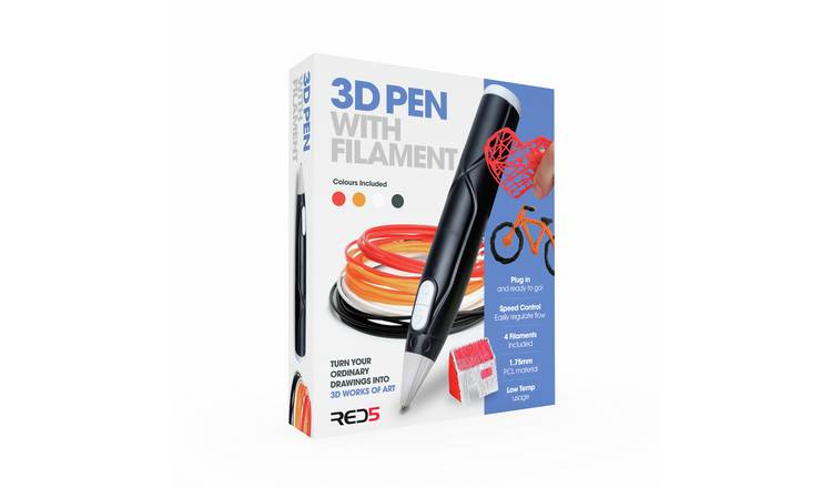 Menkind RED5 3D Pen With Filament