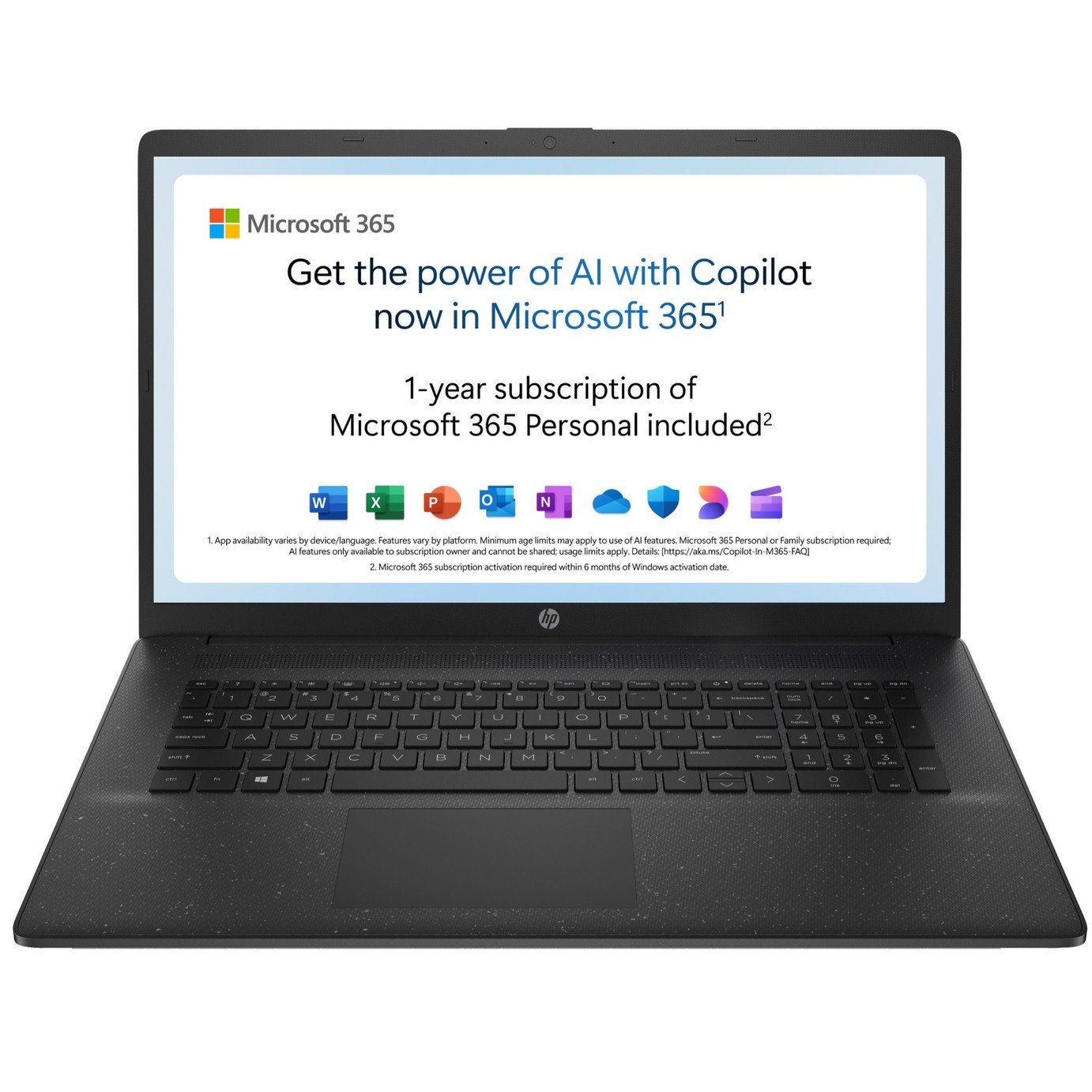 HP 17-cn3008na 17.3in N100 4GB 128GB Laptop - Black