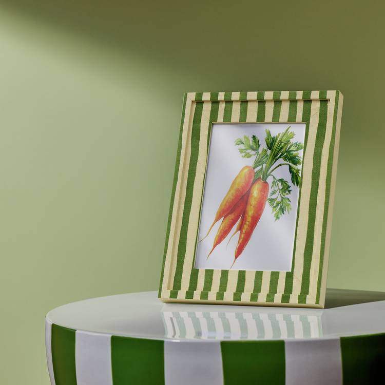 Habitat Stripe Fabric Printed Green Picture Frame - 4x6" 0
