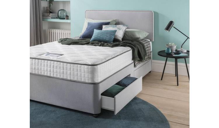Silentnight Pavia Double Memory 2 Drawer Divan Bed - Grey