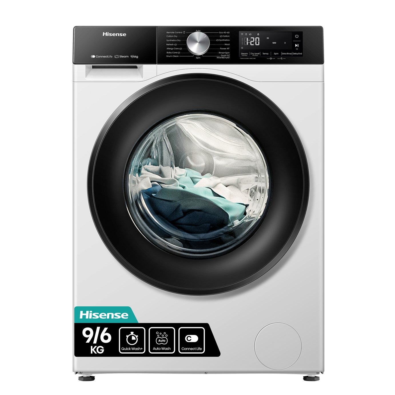 Hisense WD3S9043BW3 9/6KG 1400 Spin Washer Dryer - White