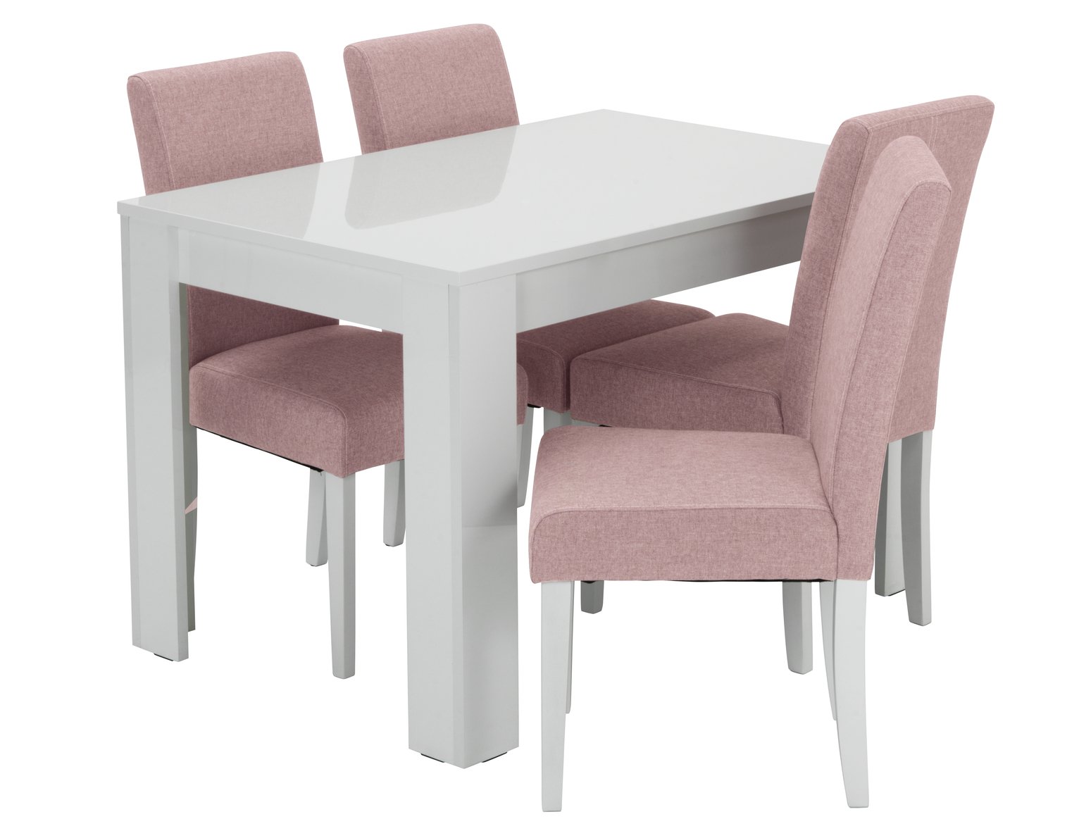 Argos Home Miami White Gloss Table & 4 Tweed Chairs Review