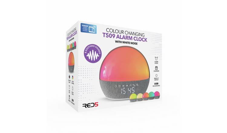 Menkind White Noise Colour Change Alarm Clock