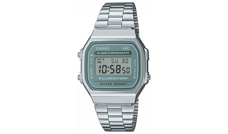 Casio Vintage Green Dial Stainless Steel Bracelet Watch