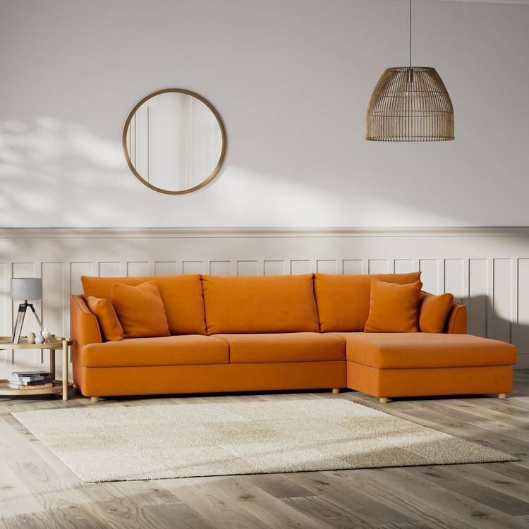 Habitat Holmfirth Right Hand Corner Sofa - Orange 0