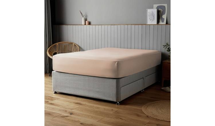 Silentnight Supersoft Plain Pink Fitted Sheet - Superking