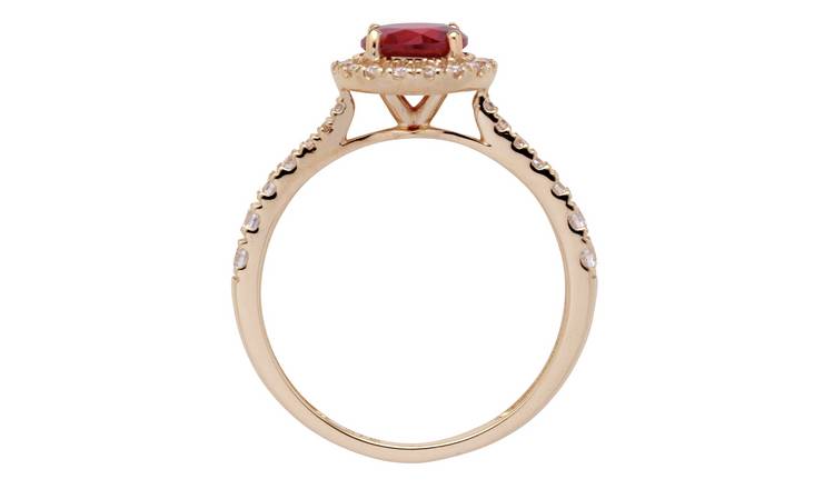 Buy Revere 9ct Gold Cubic Zirconia Halo Engagement Ring O Womens rings Argos