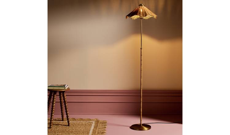 Habitat Norah Rattan Floor Lamp - Natural