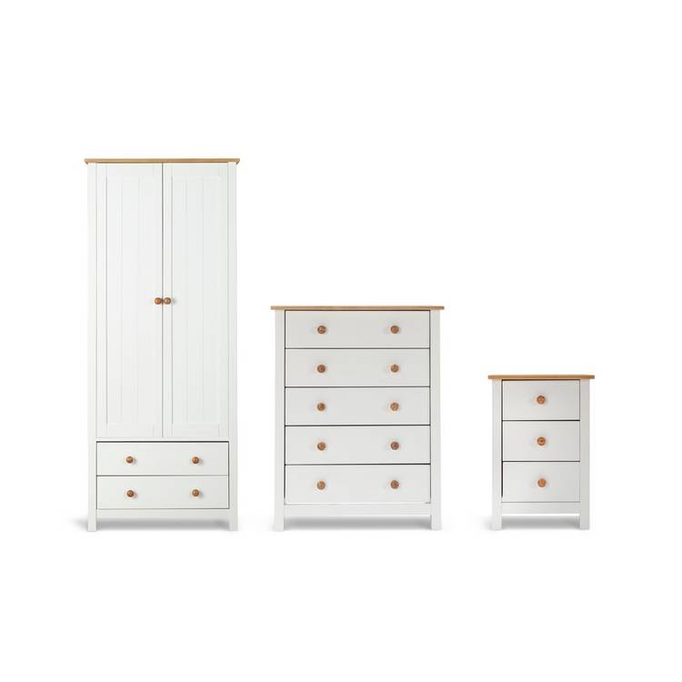 Argos Home Scandinavia 3 Piece Wardrobe Set - Pine & White 0