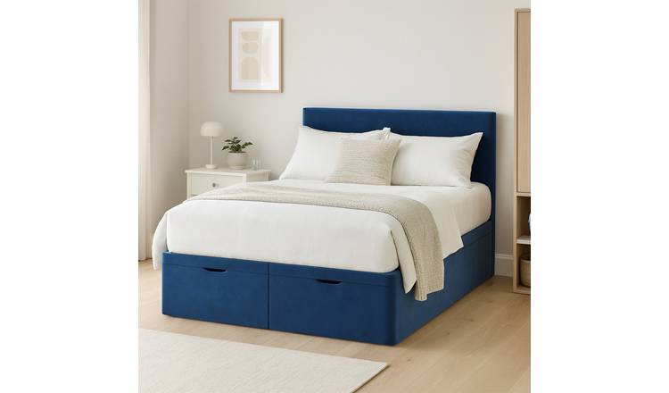 Millbrook Beds Double Fabric End Lift Ottoman Bed - Blue