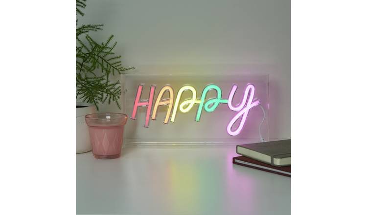 Searchlight Happy Neon Effect LED Novelty Light - Multi