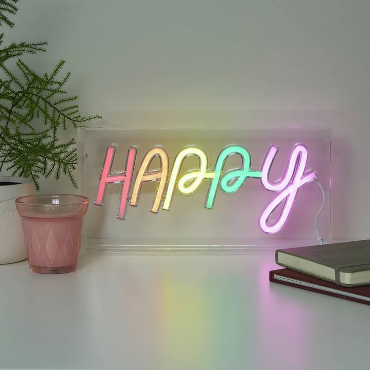 Searchlight Happy Neon Effect LED Novelty Light - Multi 0