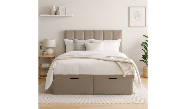 Millbrook Piper Kingsize Fabric End Lift Ottoman - Natural