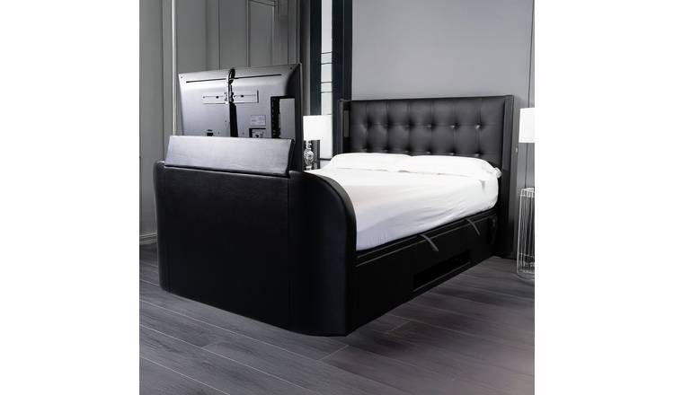 Smart TV Bed Campbell Kingsize Ottoman TV Bed - Black