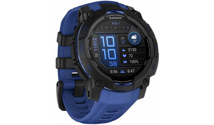 Garmin Instinct 3 45mm GPS Smart Watch - Bolt Blue and Black