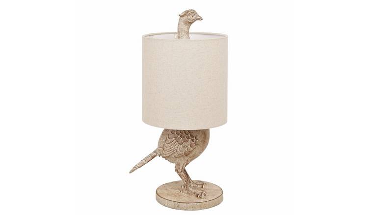 Hestia Wood Effect Pheasant Table Lamp 21 inch